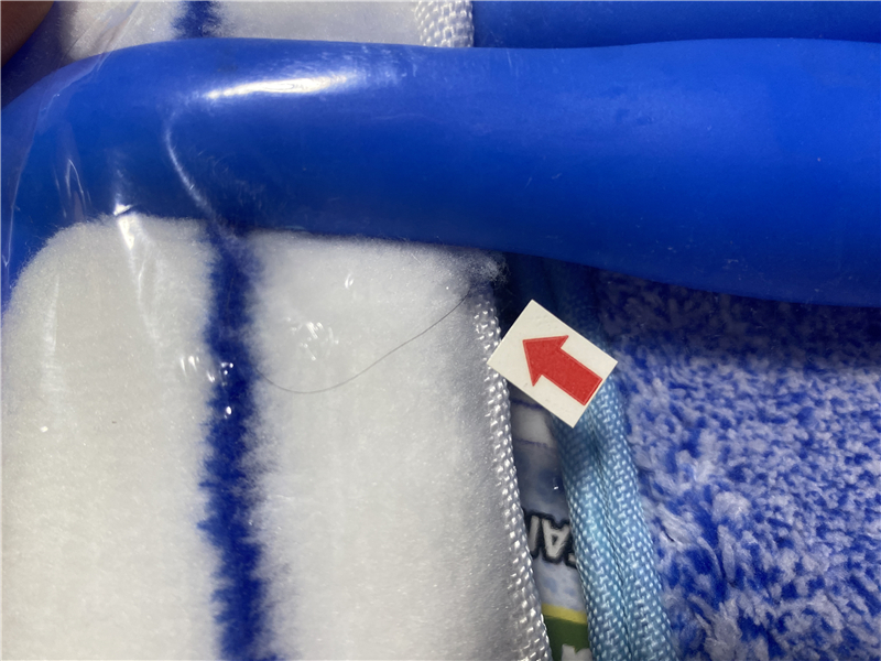 Close-up detail marked for visible review during inspection