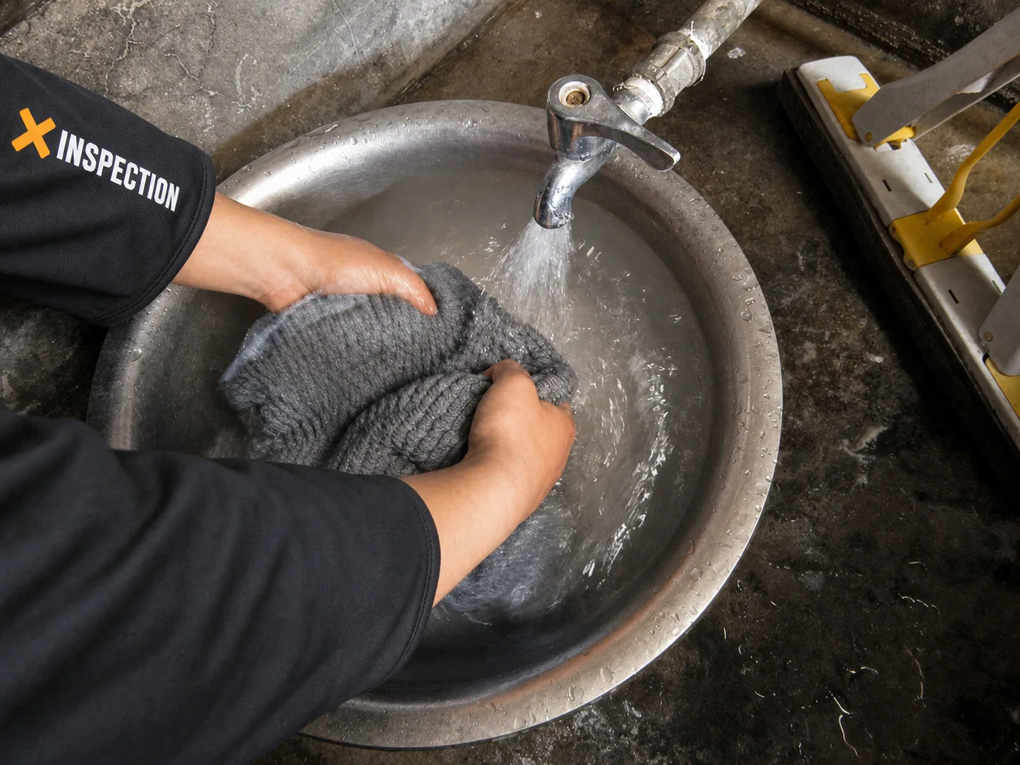 Representative water-contact test on a textile or mesh product