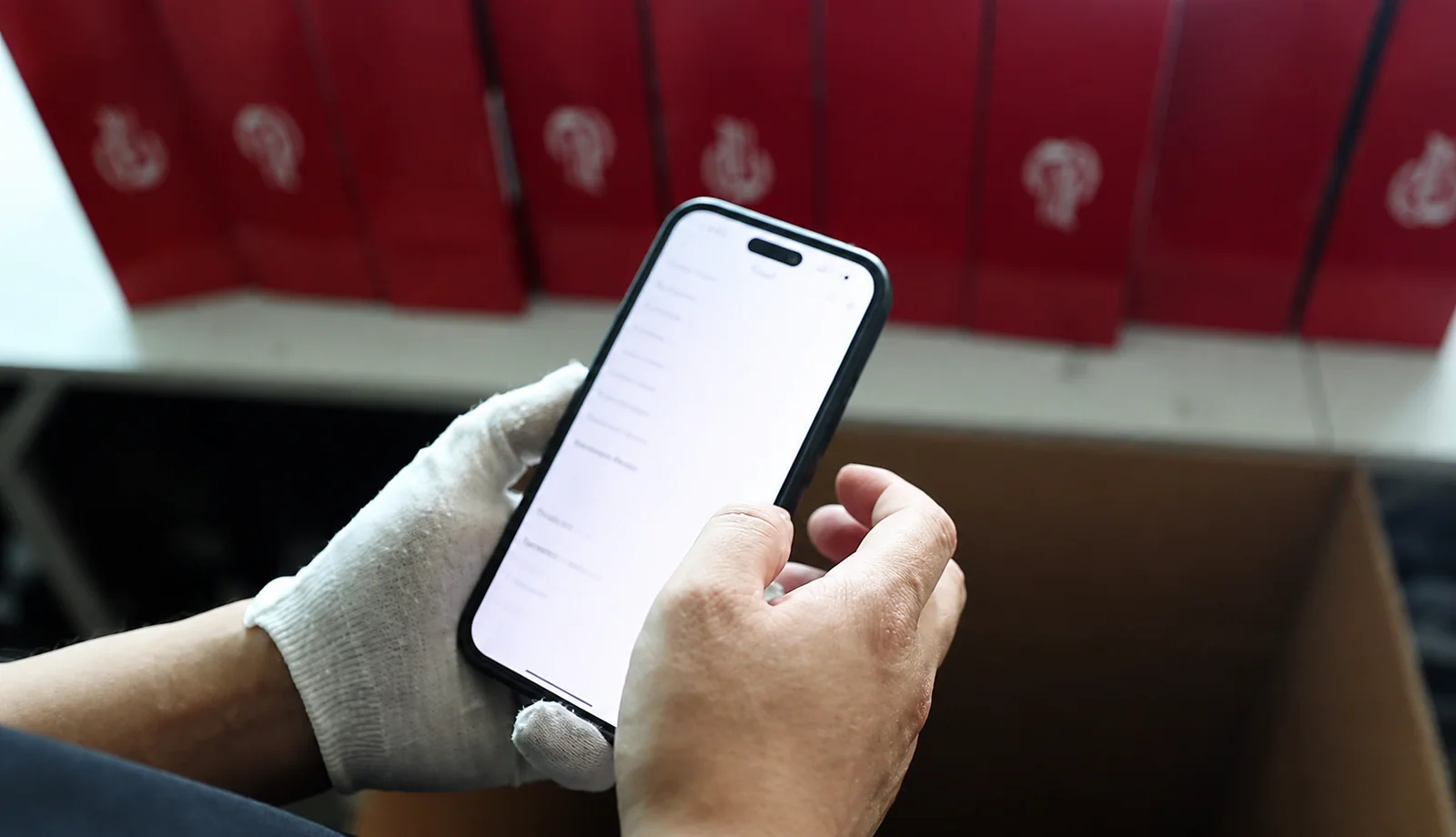 Illustrative live video inspection scene showing an inspector reviewing agreed product details